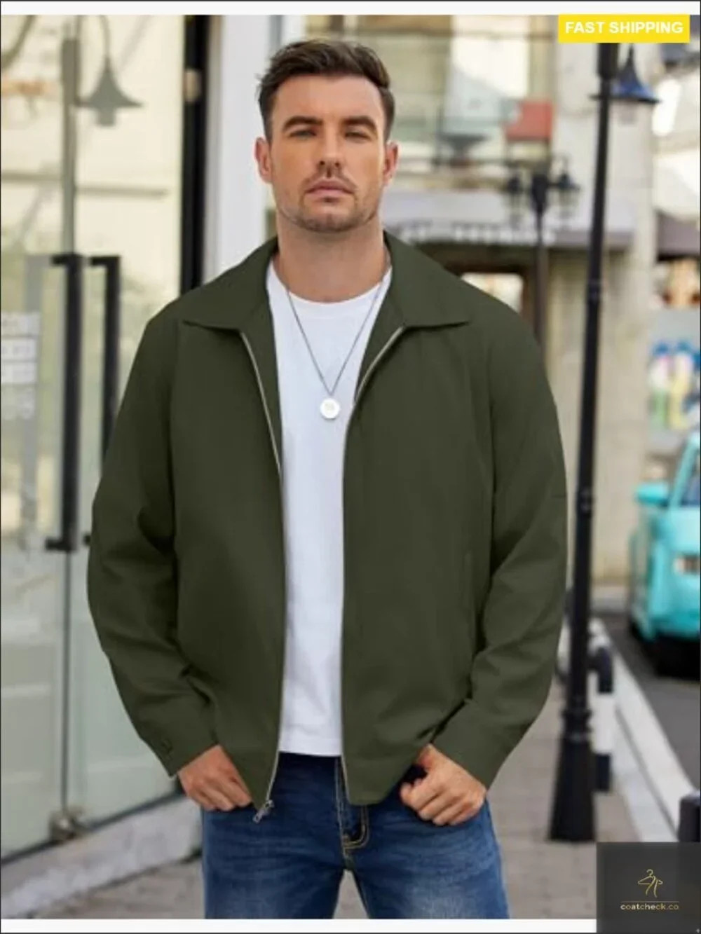 Lightweight Zip Up Jacket Eisenhower Work Office Casual Golf Outwear